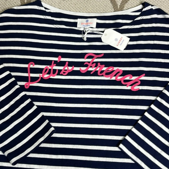 Sundry Maritime ‘Let’s French’ stripes 3/4 sleeve top - Picture 16 of 17